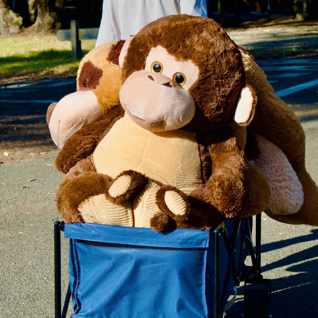 Giant 80cm Brown Stuffed Monkey Plush Soft Toy - Cookies and Cream - Outdoor Shooting Image - Dreamzity