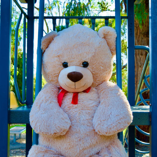 Giant 150cm Stuffed Teddy Bear Plush Soft Toy - Freddie - Outdoor Shooting Image - Dreamzity