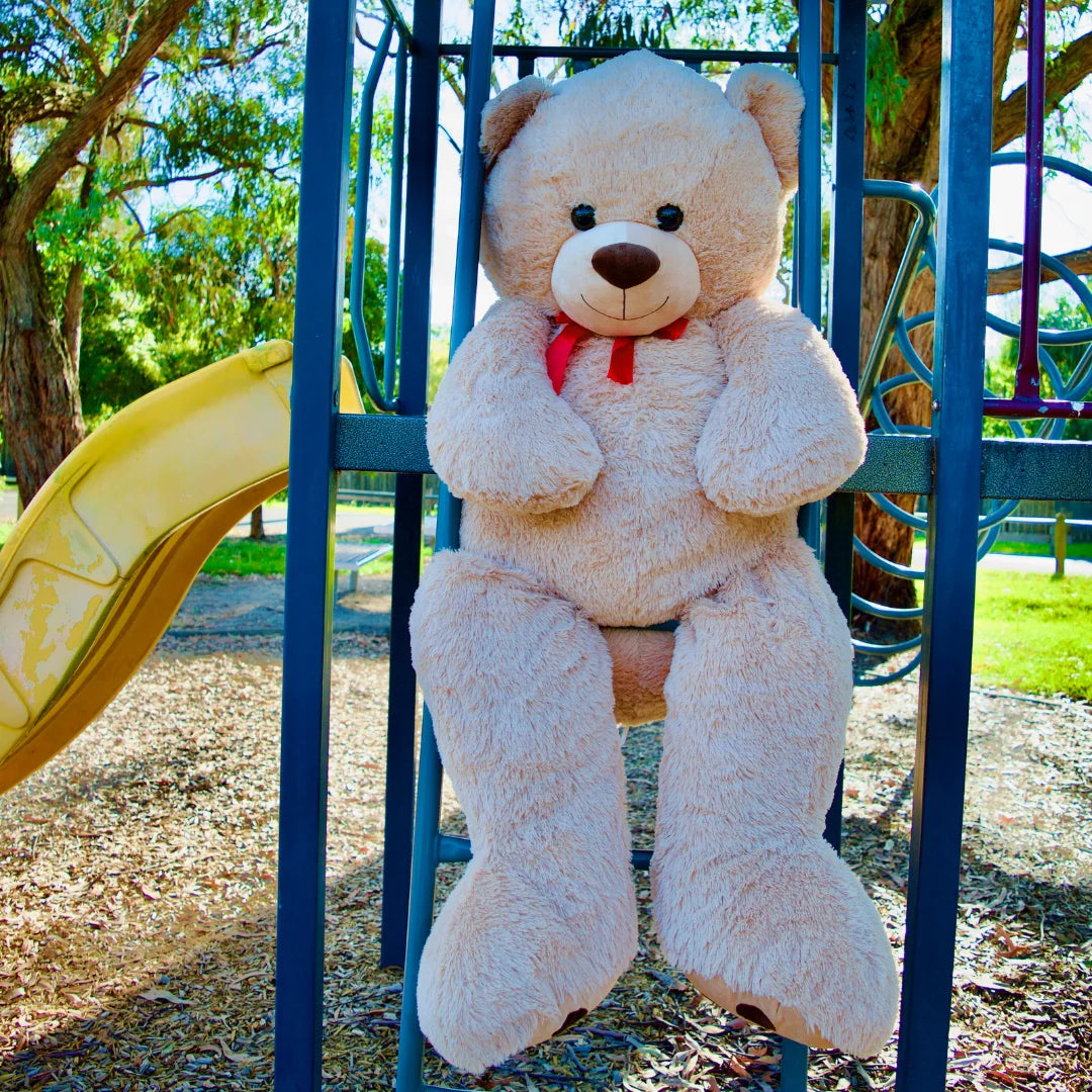 Giant 150cm Stuffed Teddy Bear Plush Soft Toy - Freddie - Outdoor Shooting Image - Dreamzity