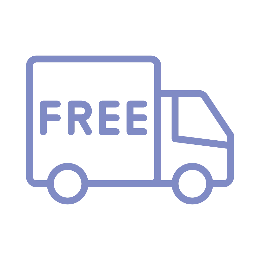 An icon of free shipping for orders over $150.