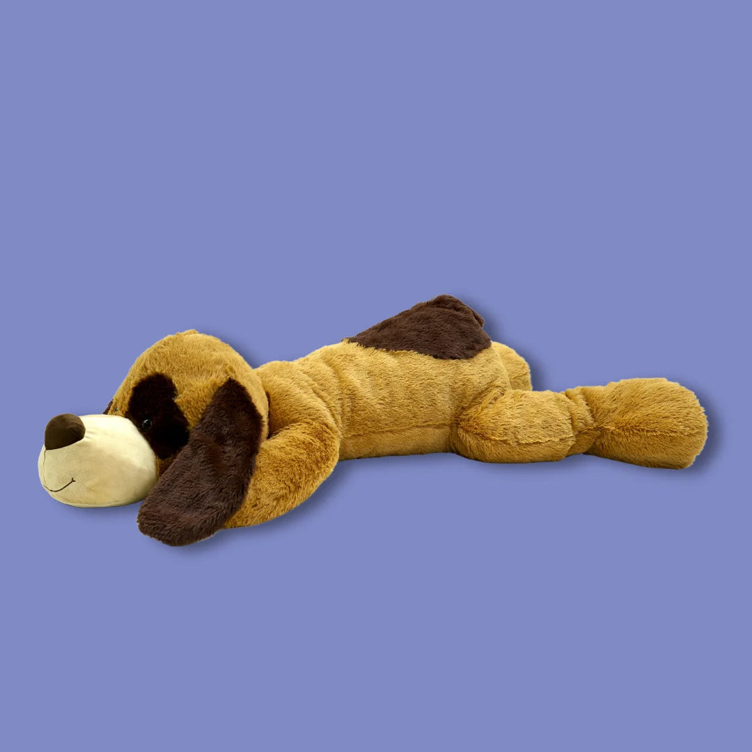 135cm Brown Stuffed Dog Plush Soft Toy - Osie - Side View Image - Dreamzity