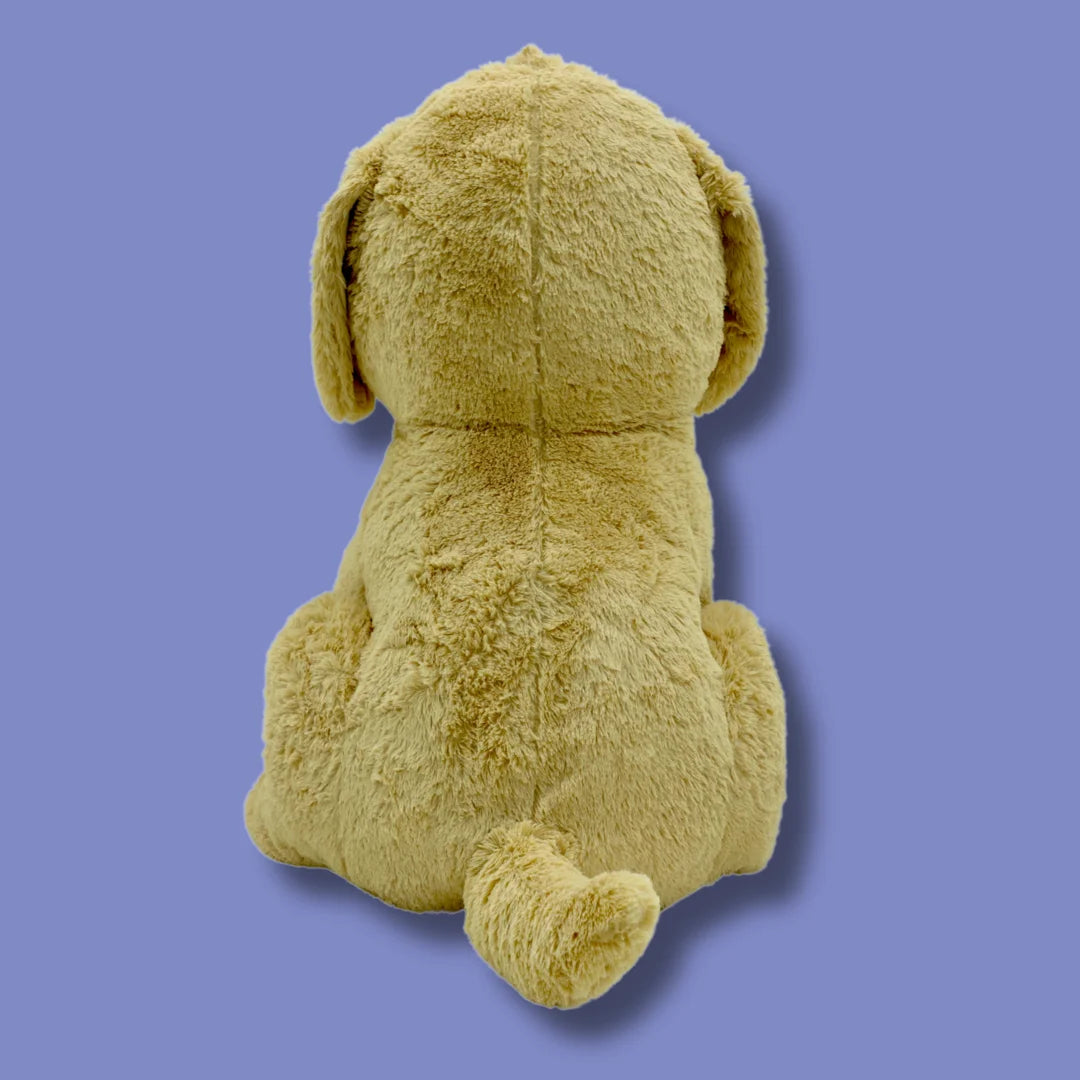 80cm Gold Stuffed Dog Plush Soft Toy - Goodaboi - Back View Image - Dreamzity