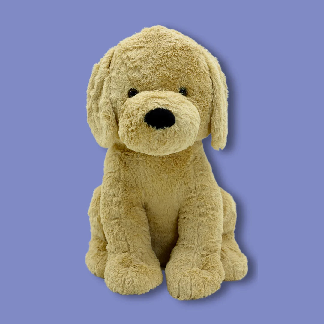 80cm Gold Stuffed Dog Plush Soft Toy - Goodaboi - Front View Image - Dreamzity