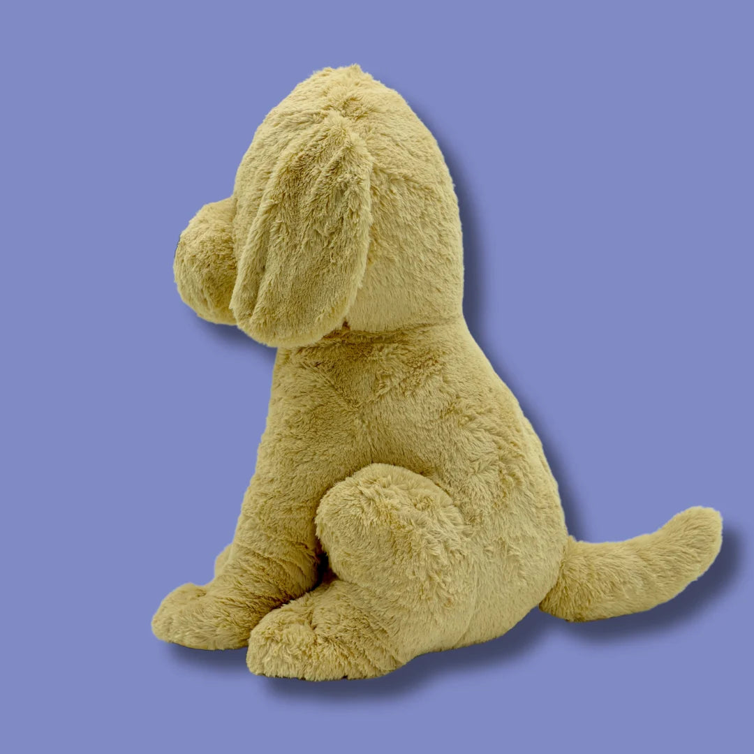 80cm Gold Stuffed Dog Plush Soft Toy - Goodaboi - Side View Image - Dreamzity