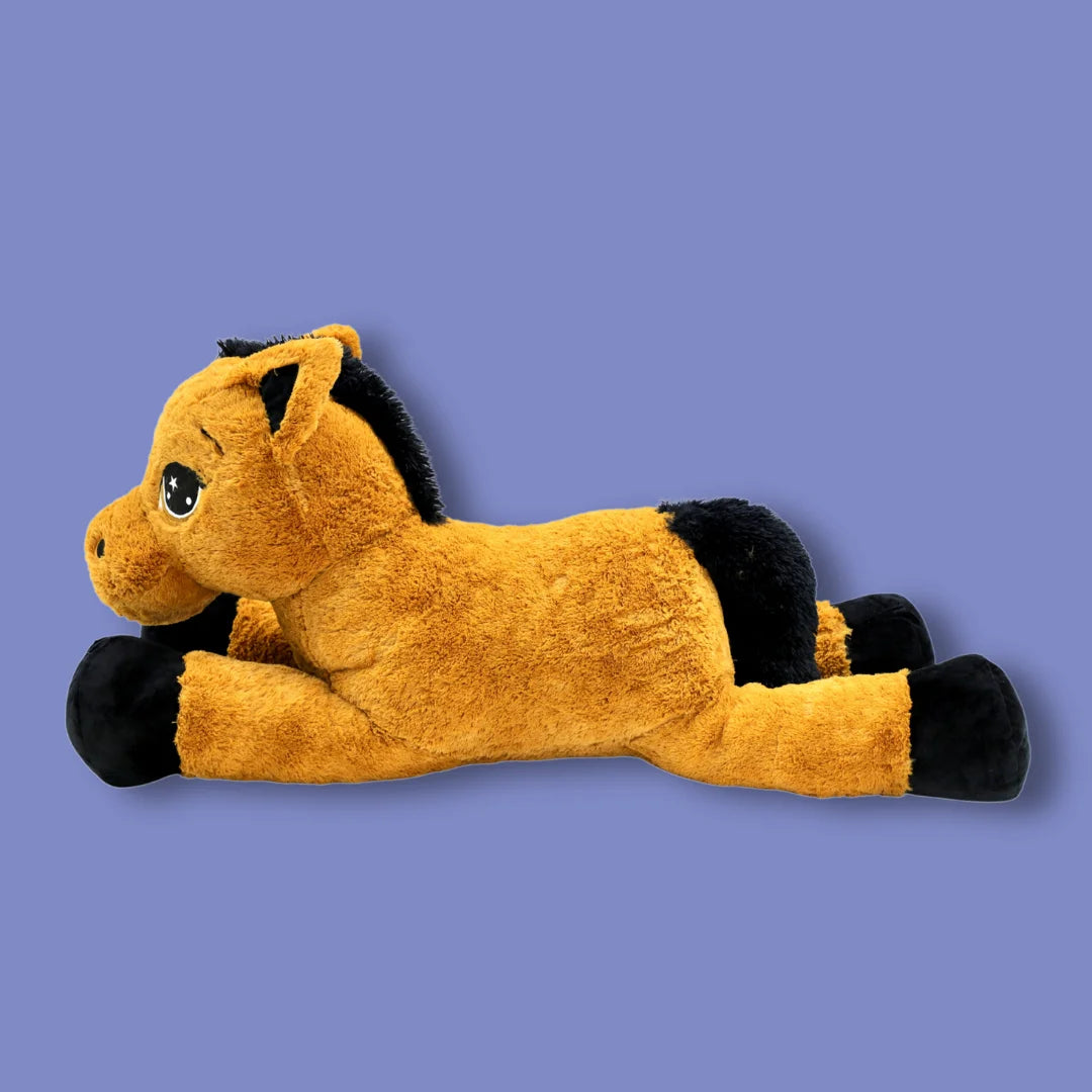 120cm Brown Stuffed Horse Plush Soft Toy - Kelsie - Side View Image - Dreamzity