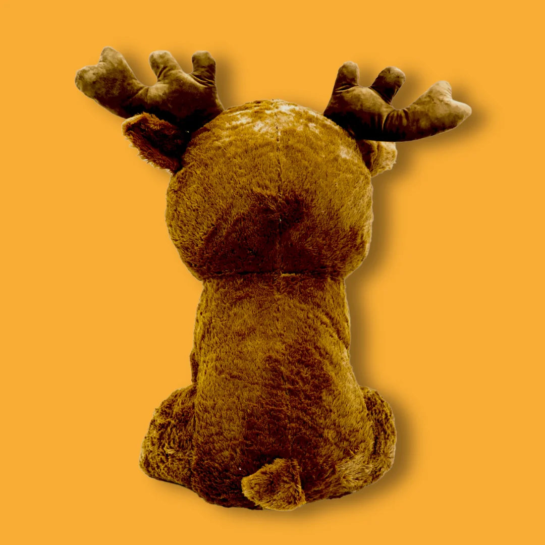 77cm Brown Stuffed Reindeer Plush Soft Toy - Lottsie - Back View Image - Dreamzity