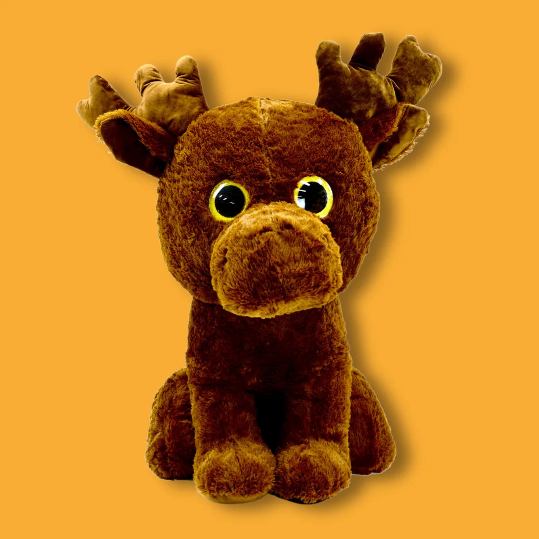 77cm Brown Stuffed Reindeer Plush Soft Toy - Lottsie - Front View Image - Dreamzity