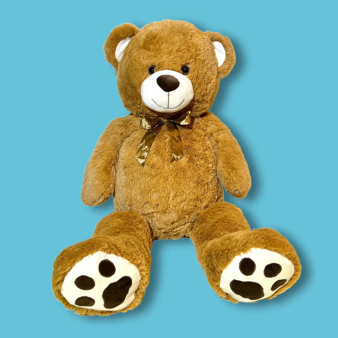 100cm Brown Stuffed Teddy Bear Plush Soft Toy - Hochi the Squishy - Front View Image - Dreamzity