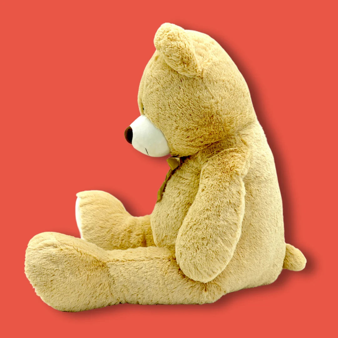 100cm Gold Stuffed Teddy Bear Plush Soft Toy - Goldchi - Side View Image - Dreamzity