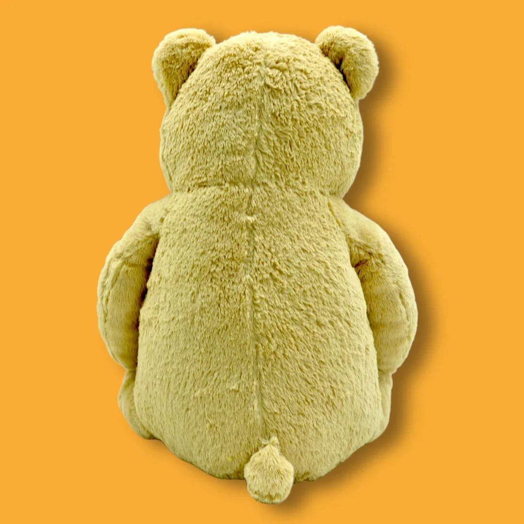 100cm Gold Stuffed Teddy Bear Plush Soft Toy - Huggsie - Back View Image - Dreamzity