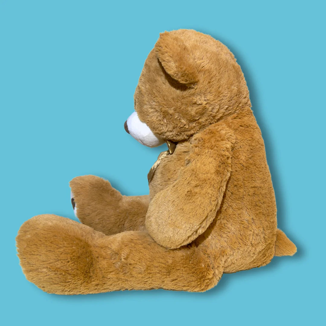 100cm Brown Stuffed Teddy Bear Plush Soft Toy - Hochi the Squishy - Side View Image - Dreamzity