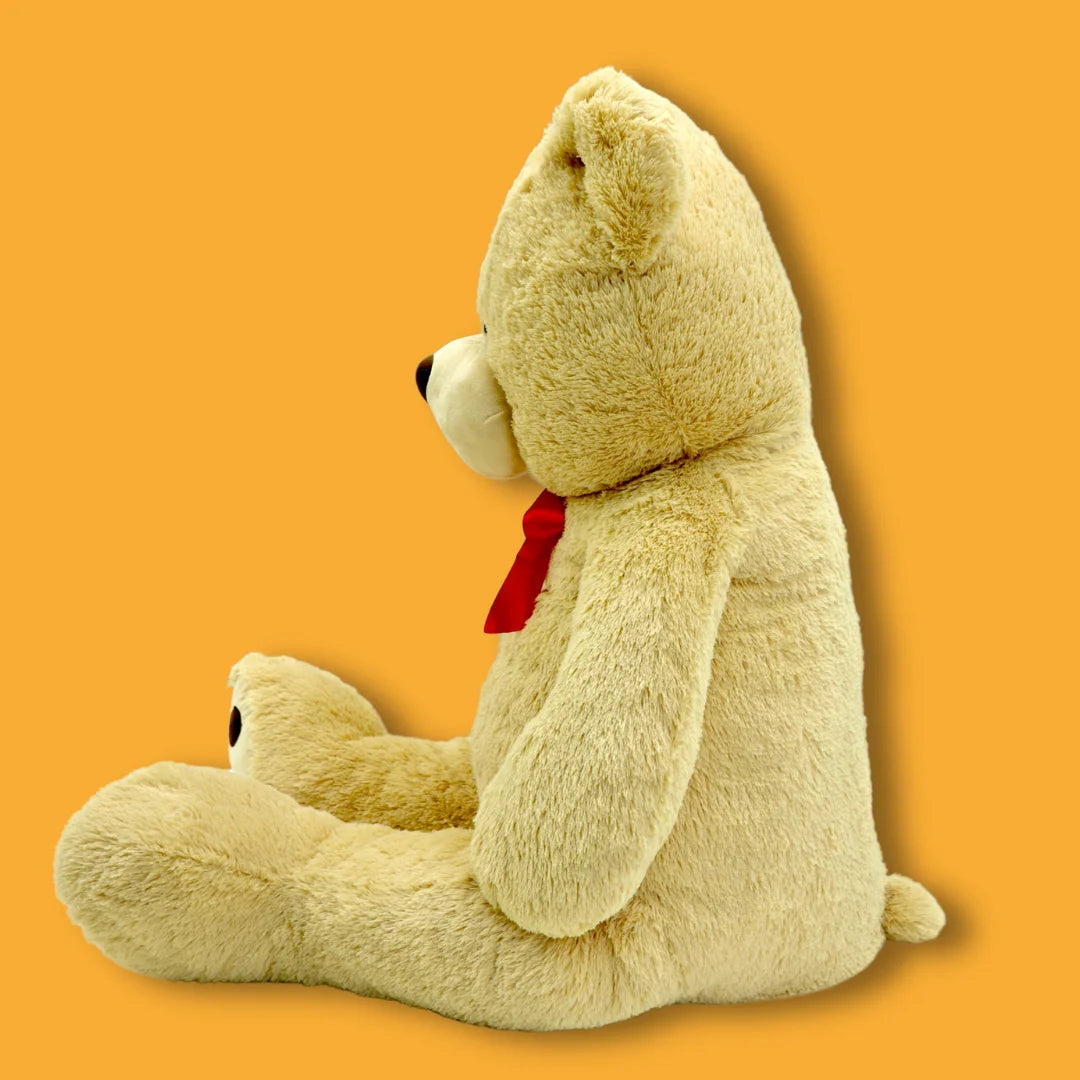 Giant 150cm Gold Stuffed Teddy Bear Plush Soft Toy - Freddie - Side View Image - Dreamzity