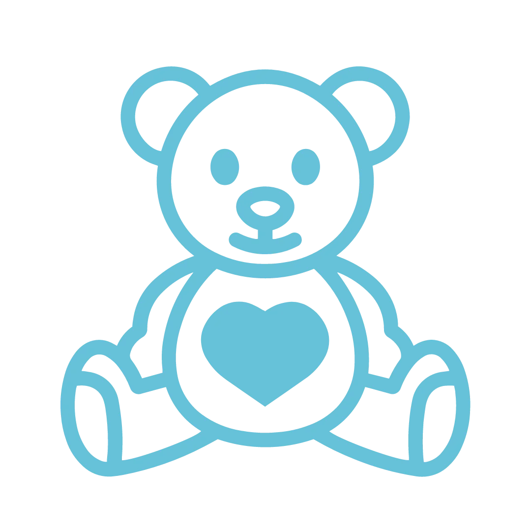 An icon of a teddy bear, symbolising human-sized plushies.